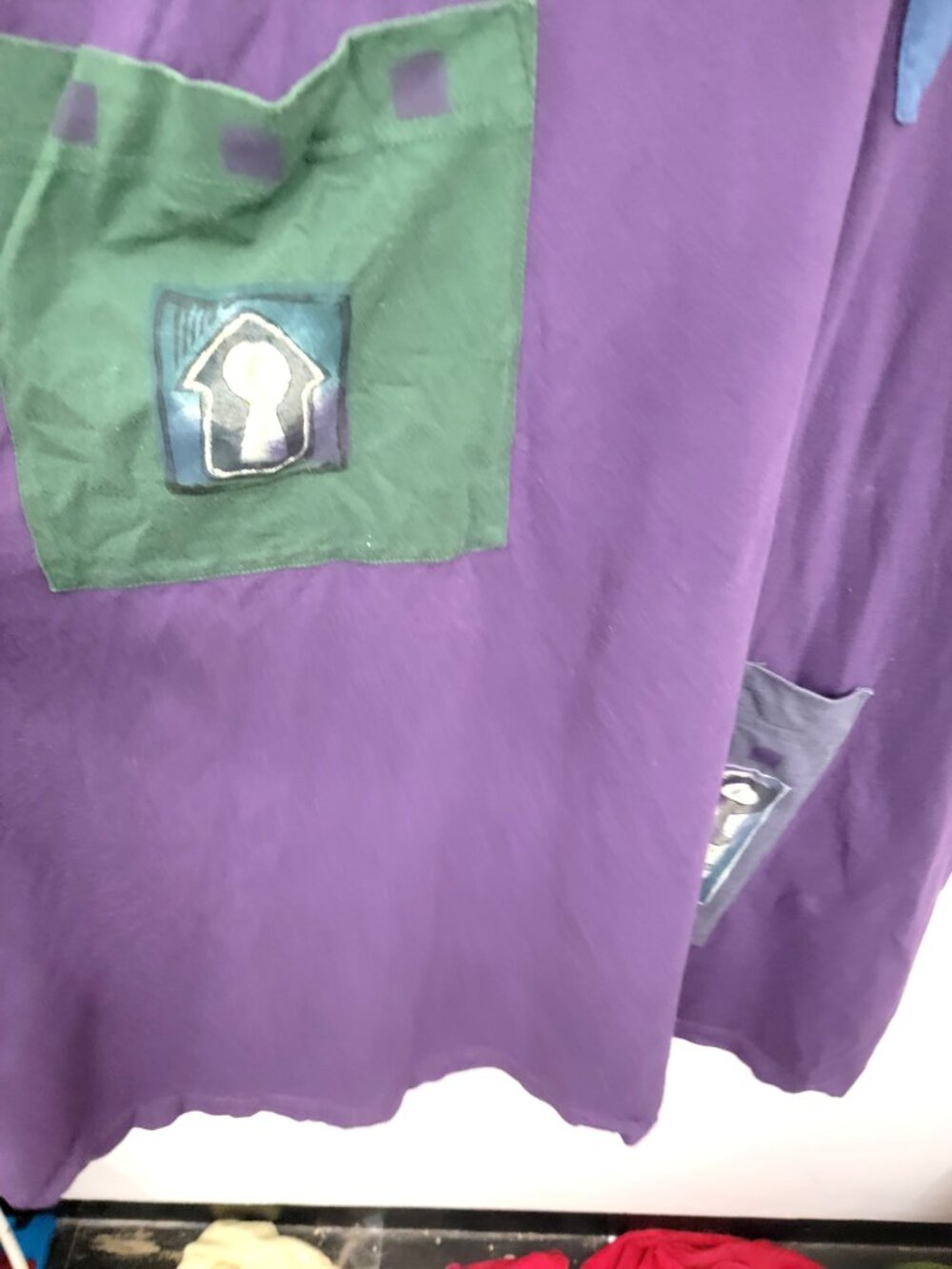 Blue Fish Pinafore Overalls Maxi Dress with Pockets Purple 1 - Picture 3 of 9